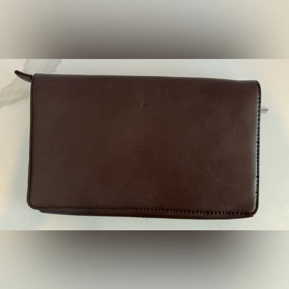 Matt & Nat  Robby clutch bag zipper brown fold over purse vegan leather hand bag - Picture 3 of 5